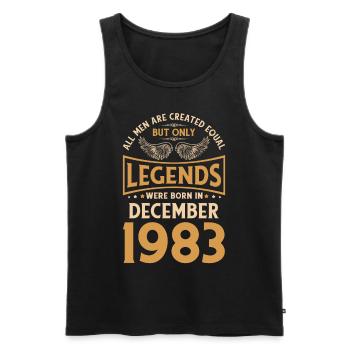 40. Geburtstag Die Legenden wurden im Dezember 198 - Männer Premium Bio Tank Top - Schwarz - Vorne - Michal (187cm)