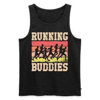 Running Runner Semi-Marathon - Débardeur bio Premium Homme - noir - Devant - Michal (187cm)