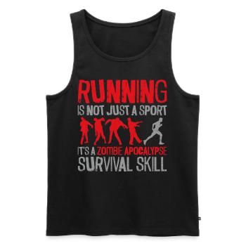 Running Runner Semi-Marathon - Débardeur bio Premium Homme - noir - Devant - AI Model Male 178 light (178cm)