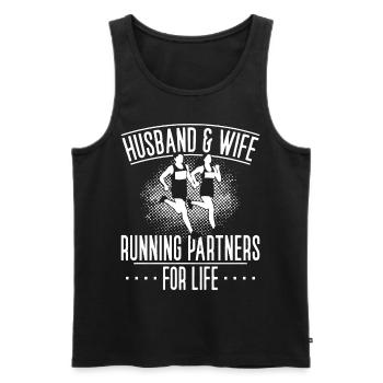 Running Runner Half Marathon - Men's Premium Organic Tank Top - black - Front - Michal (187cm)