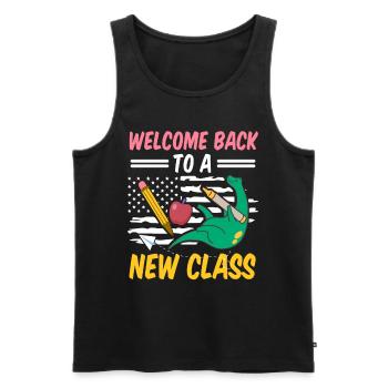 Nouvelle classe patriotique US Flag Teacher Students - Débardeur bio Premium Homme - noir - Devant - Michal (187cm)