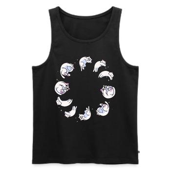 Süße Mondphase Astrologie Katze Wicca Hexe - Männer Premium Bio Tank Top - Schwarz - Vorne - Michal (187cm)