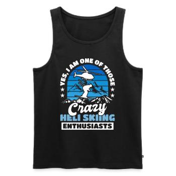Heliskiing Heli Ski Skifahrer - Männer Premium Bio Tank Top - Schwarz - Vorne - AI Model Male 178 light (178cm)