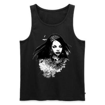 Vampire Witch Porträt okkult Goth Zeichnung - Männer Premium Bio Tank Top - Schwarz - Vorne - Michal (187cm)
