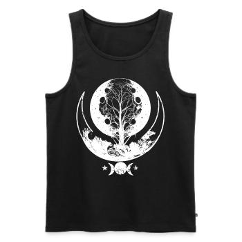 Baum des Lebens okkulter Mond Phasen Astrologie Go - Männer Premium Bio Tank Top - Schwarz - Vorne - AI Model Male 178 light (178cm)