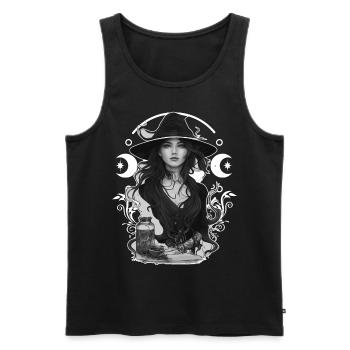 Hexenporträt Schöne Wicca Frau okkulte TattooFanta - Männer Premium Bio Tank Top - Schwarz - Vorne - Michal (187cm)