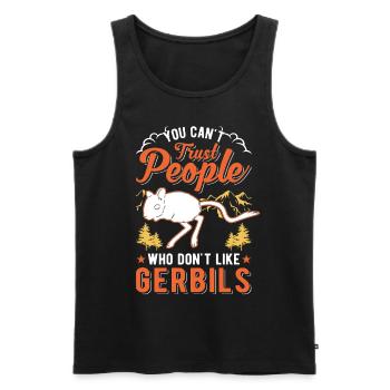 Gerbil Gift Racing Rat Gerbil - Men's Premium Organic Tank Top - black - Front - Michal (187cm)
