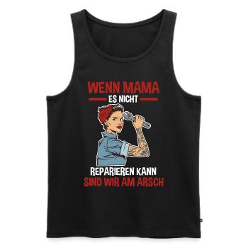Mutter Reparieren Mechaniker Garage Handwerker Mam - Männer Premium Bio Tank Top - Schwarz - Vorne - Michal (187cm)