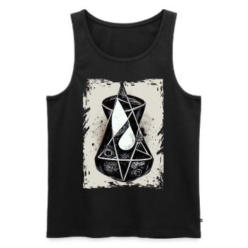 Abstrakte geometrische Hexen -Sandglas -Pendel okk - Männer Premium Bio Tank Top - Schwarz - Vorne - Michal (187cm)