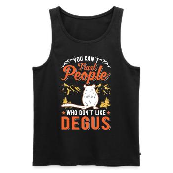 You can't trust people who don't like Degus - Männer Premium Bio Tank Top - Schwarz - Vorne - Michal (187cm)