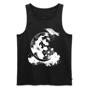 Crescent Moon Raven Hexe Ästhetische Astrologie Go - Männer Premium Bio Tank Top - Schwarz - Vorne - Michal (187cm)