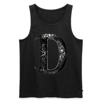 Brief d Monogramm Kalligraphie Gothic Witch WiccaA - Männer Premium Bio Tank Top - Schwarz - Vorne - AI Model Male 178 light (178cm)