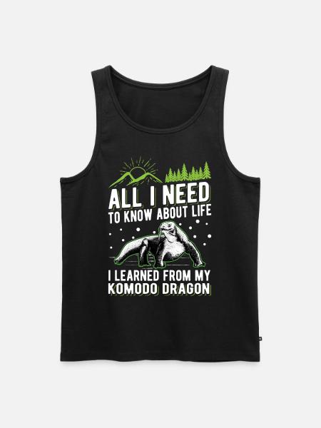 Komodowaran Komododrache Waran - Männer Premium Bio Tank Top - Schwarz