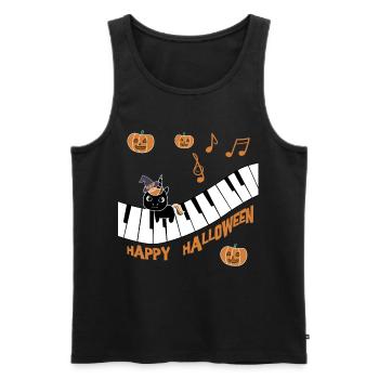 Black Unicorn wishes Happy Halloween - Men's Premium Organic Tank Top - black - Front - Michal (187cm)