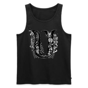 Buchstabe U Monogramm Handgezeichnete Typografie G - Männer Premium Bio Tank Top - Schwarz - Vorne - AI Model Male 178 light (178cm)