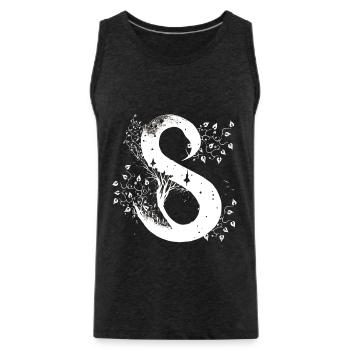 S Monogramm Alphabet Schriftzug Hand gezeichnet Go - Männer Premium Bio Tank Top - Anthrazit - Vorne - Alexander (188cm)