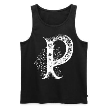 Buchstabe P Monogramm Hand gezeichnet Typografie G - Männer Premium Bio Tank Top - Schwarz - Vorne - AI Model Male 178 light (178cm)
