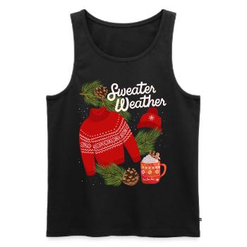 Sweater-Weather, funny saying, winter, sweater - Men's Premium Organic Tank Top - black - Front - Michal (187cm)