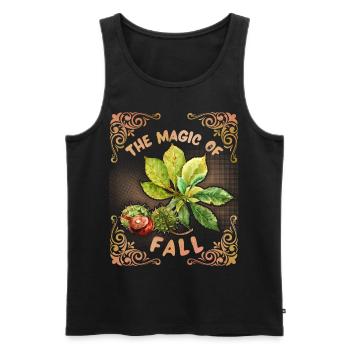 Autumn, Fall, Autumn, Chestnut leaves, Chestnut leaves - Men's Premium Organic Tank Top - black - Front - AI Model Male 178 light (178cm)