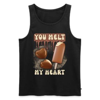 Chocolate Valentine's Day, Chocolate ice cream, couples couples - Men's Premium Organic Tank Top - black - Front - Michal (187cm)