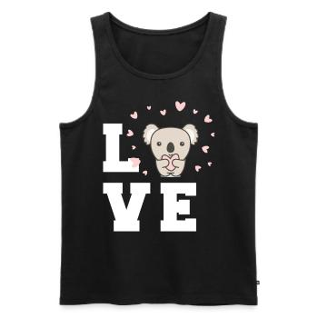 Koala Love Animal Welfare Bamboo Cute Koalas - Men's Premium Organic Tank Top - black - Front - Michal (187cm)