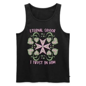 Jésus-Christ, Jésus Croix de Malte Disant - Débardeur bio Premium Homme - noir - Devant - Michal (187cm)