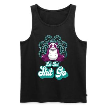 Panda Gaming Retro Cute Pandas Animal Lovers - Men's Premium Organic Tank Top - black - Front - AI Model Male 178 light (178cm)