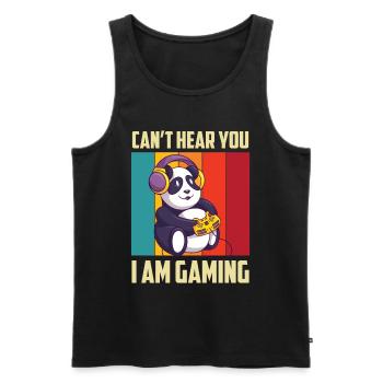 Panda Retro Cute Pandas Bear Animal Love - Men's Premium Organic Tank Top - black - Front - AI Model Male 178 light (178cm)