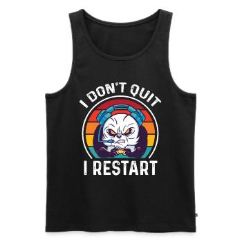 Angry Panda Gaming Reboot Retro Cute Pandas Animal - Men's Premium Organic Tank Top - black - Front - AI Model Male 178 light (178cm)