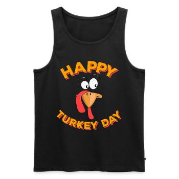 Happy Turkey Day Thanksgiving Erntedank Truthahn - Men's Premium Organic Tank Top - black - Front - Michal (187cm)