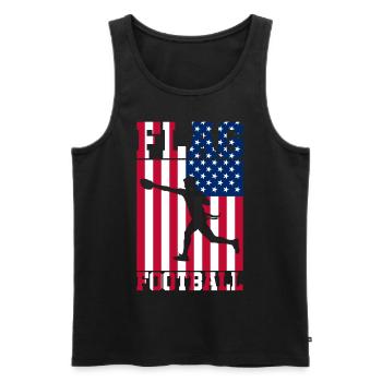 Flag Football Player American Flag - Men's Premium Organic Tank Top - black - Front - Michal (187cm)