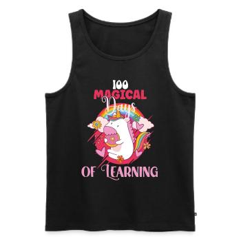 100 Magic Days 100th Day of School Unicorn - Men's Premium Organic Tank Top - black - Front - AI Model Male 178 light (178cm)