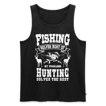Angeln Löst Die Meisten Meiner Probleme Jagt Jäger - Männer Premium Bio Tank Top - Schwarz - Vorne - Michal (187cm)