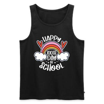 Happy 100th Day of School Students Teacher School - Men's Premium Organic Tank Top - black - Front - Michal (187cm)
