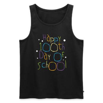 Happy 100th Day of School Students Teacher School - Men's Premium Organic Tank Top - black - Front - Michal (187cm)