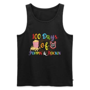 100 Days Of Poppin And Rockin Back To School - Men's Premium Organic Tank Top - black - Front - Michal (187cm)