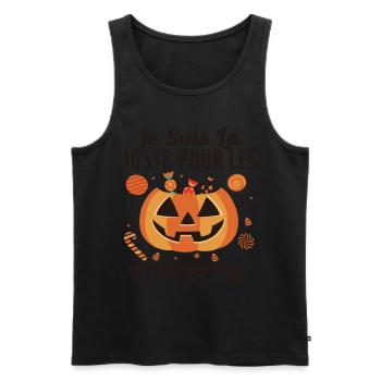 Là Juste Pour Les Bonbons Halloween Fête Horreur - Débardeur bio Premium Homme - noir - Devant - Michal (187cm)
