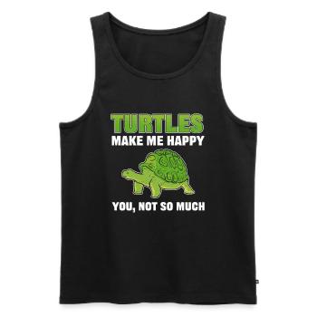 Les tortues me rendent heureux pas tellement tortue de mer - Débardeur bio Premium Homme - noir - Devant - Michal (187cm)