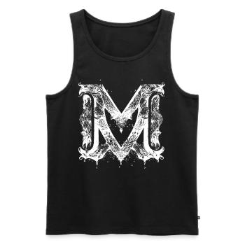 M Monogramm Alphabet Schriftzug Hand gezeichnet Go - Männer Premium Bio Tank Top - Schwarz - Vorne - AI Model Male 178 light (178cm)