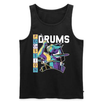 Percussion Musician Scientific Music Schlagzeuger - Männer Premium Bio Tank Top - Schwarz - Vorne - AI Model Male 178 light (178cm)