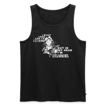 Trommeln in meinem Kopf Schlagzeug Schlagzeuger - Männer Premium Bio Tank Top - Schwarz - Vorne - Michal (187cm)