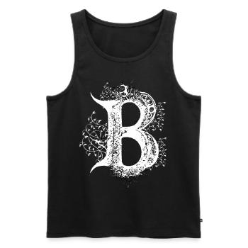 B Monogramm Alphabet Schriftzug Callgraphy GothicN - Männer Premium Bio Tank Top - Schwarz - Vorne - AI Model Male 178 light (178cm)