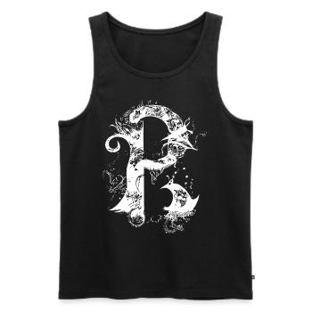 Buchstabe p Monogramm Hand gezeichnet Gothic Witch - Männer Premium Bio Tank Top - Schwarz - Vorne - AI Model Male 178 light (178cm)