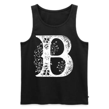 Buchstabe B Monogramm Hand gezeichnet Typografie G - Männer Premium Bio Tank Top - Schwarz - Vorne - AI Model Male 178 light (178cm)