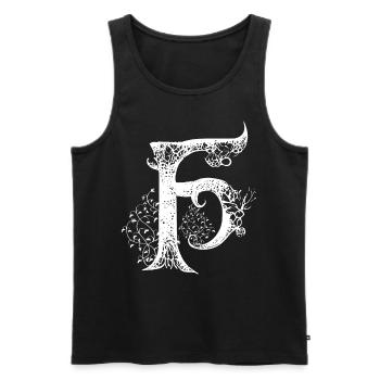 F Monogramm Alphabet Schriftzug Hand gezeichnet Go - Männer Premium Bio Tank Top - Schwarz - Vorne - AI Model Male 178 light (178cm)