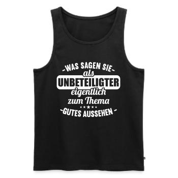 Was sagen Sie als Unbeteiligter Thema Aussehen - Männer Premium Bio Tank Top - Schwarz - Vorne - Michal (187cm)