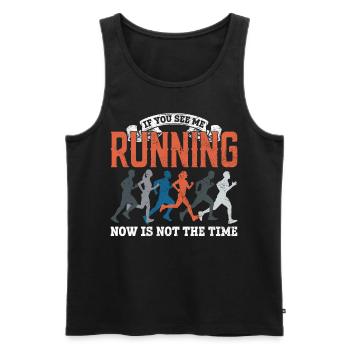 Running Runner Half Marathon - Men's Premium Organic Tank Top - black - Front - Michal (187cm)