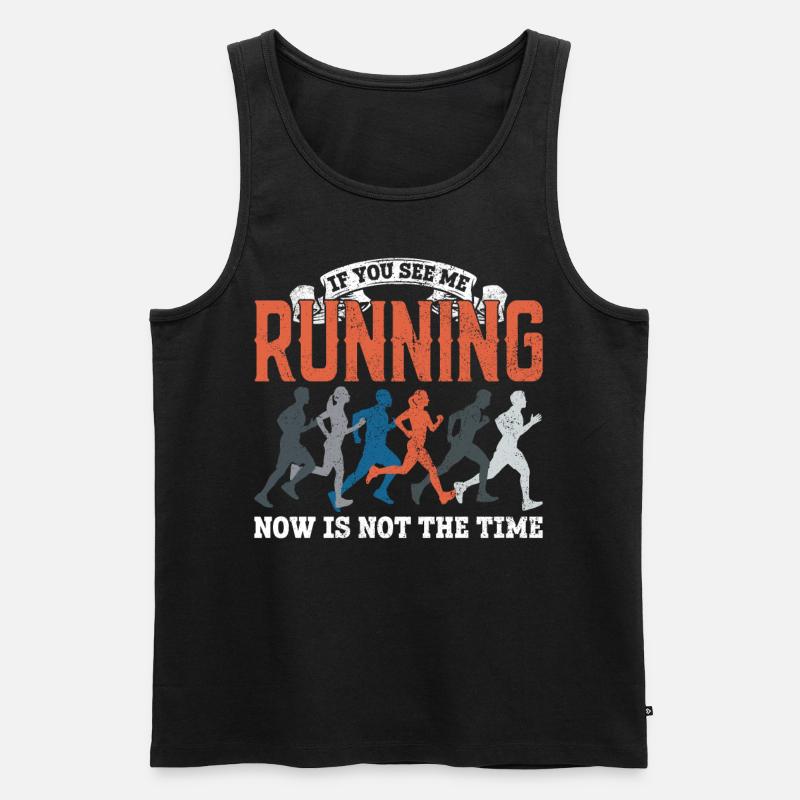 Running Runner Half Marathon - Männer Premium Bio Tank Top - Schwarz