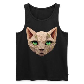 Sphinx Cat Polygon Low Poly Cats Gesicht - Männer Premium Bio Tank Top - Schwarz - Vorne - Michal (187cm)