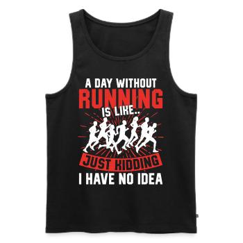 Running Runner Half Marathon - Männer Premium Bio Tank Top - Schwarz - Vorne - Michal (187cm)
